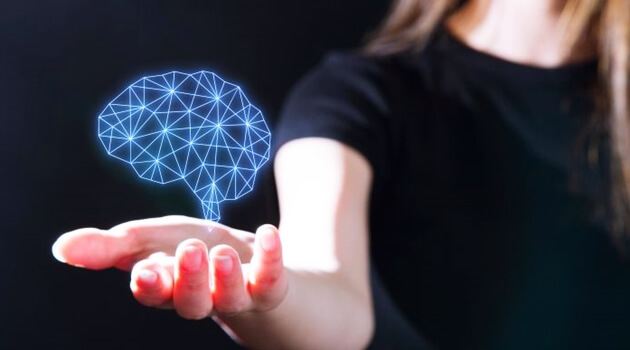 mano sujetando cerebro representando los tipos de mentes