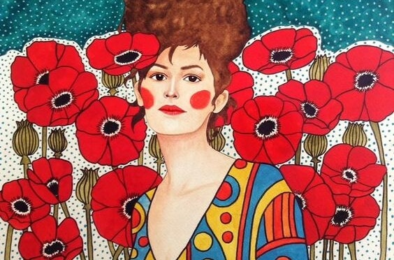 mujer con amapolas representando a las personas comprometidas