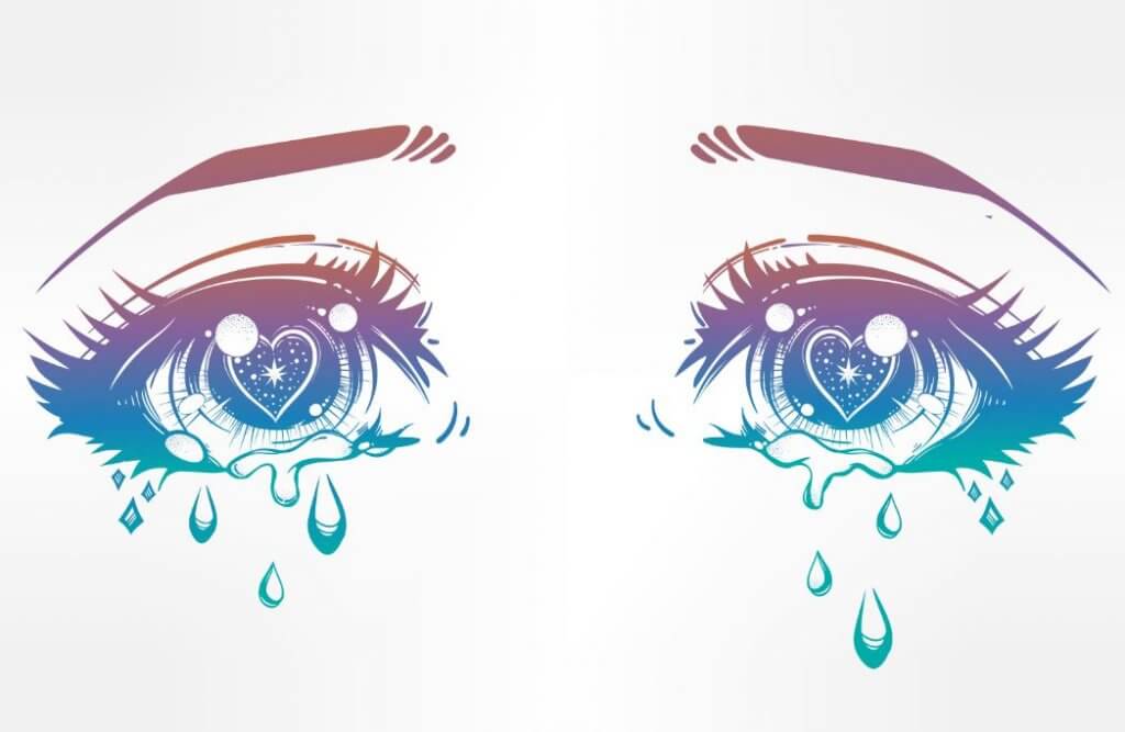 Ojos tristes con lágrimas