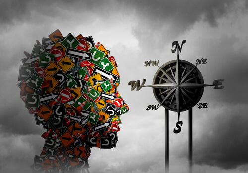 Perfil de una cabeza con diferentes señales