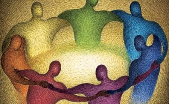 figuras enlazadas simbolizando las técnicas de la Gestalt