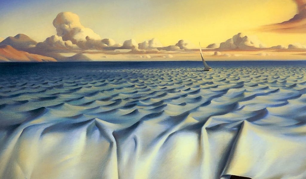 océano formado por sábana representando microrrelatos para imaginar y soñar