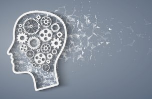 Cabeza con mecanismos para representar la metacognición
