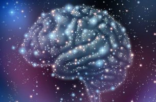 Cerebro formado por estrellas para explicar el funcionamiento de los neurotransmisores