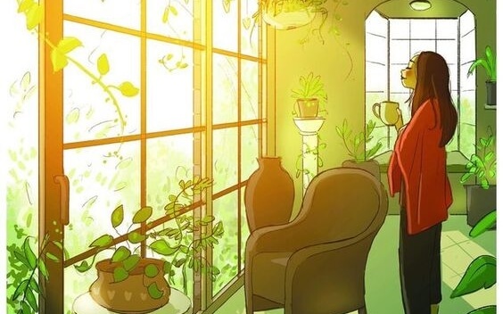 Chica pensando en frases para comenzar el nuevo año