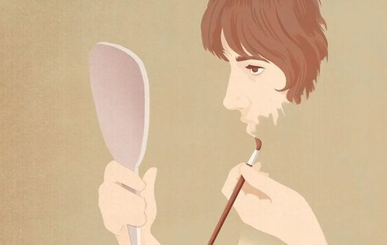 chica pintándose y descubriéndose al hablar con uno mismo