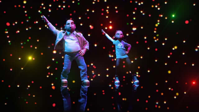 Padre e hija bailando