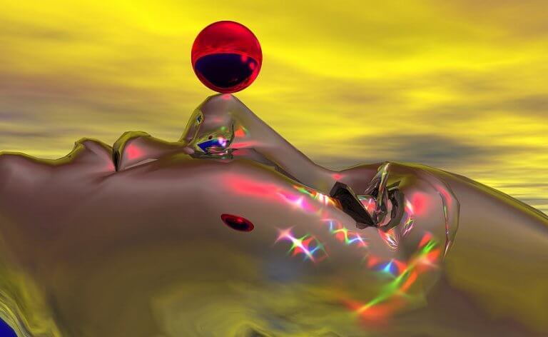 Rostro con esfera en la nariz