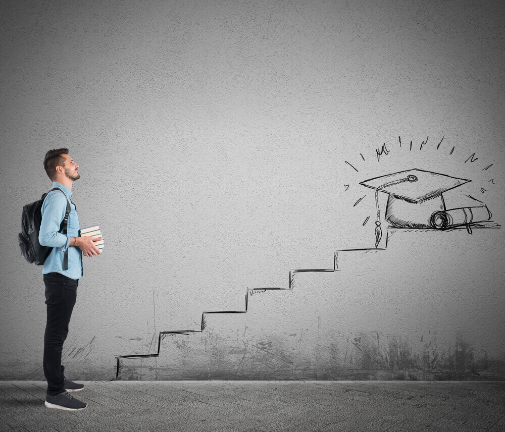 Hombre realizando la técnica de la visualización creativa