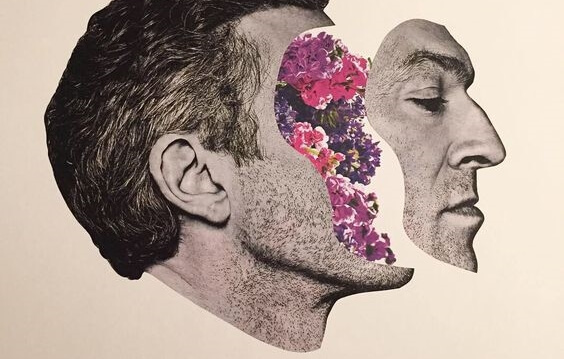 hombre con rostro separado representando ese momento en que no te gustas a ti mismo