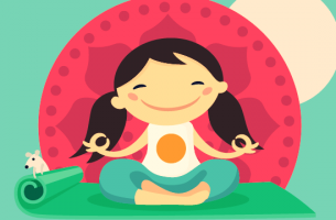 Niña meditando