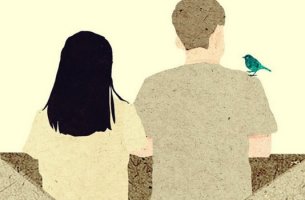 pareja de espaldas pensando en cambiar de opinión sobre su relación