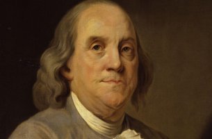 retrato simbolizando las frases de Benjamin Franklin