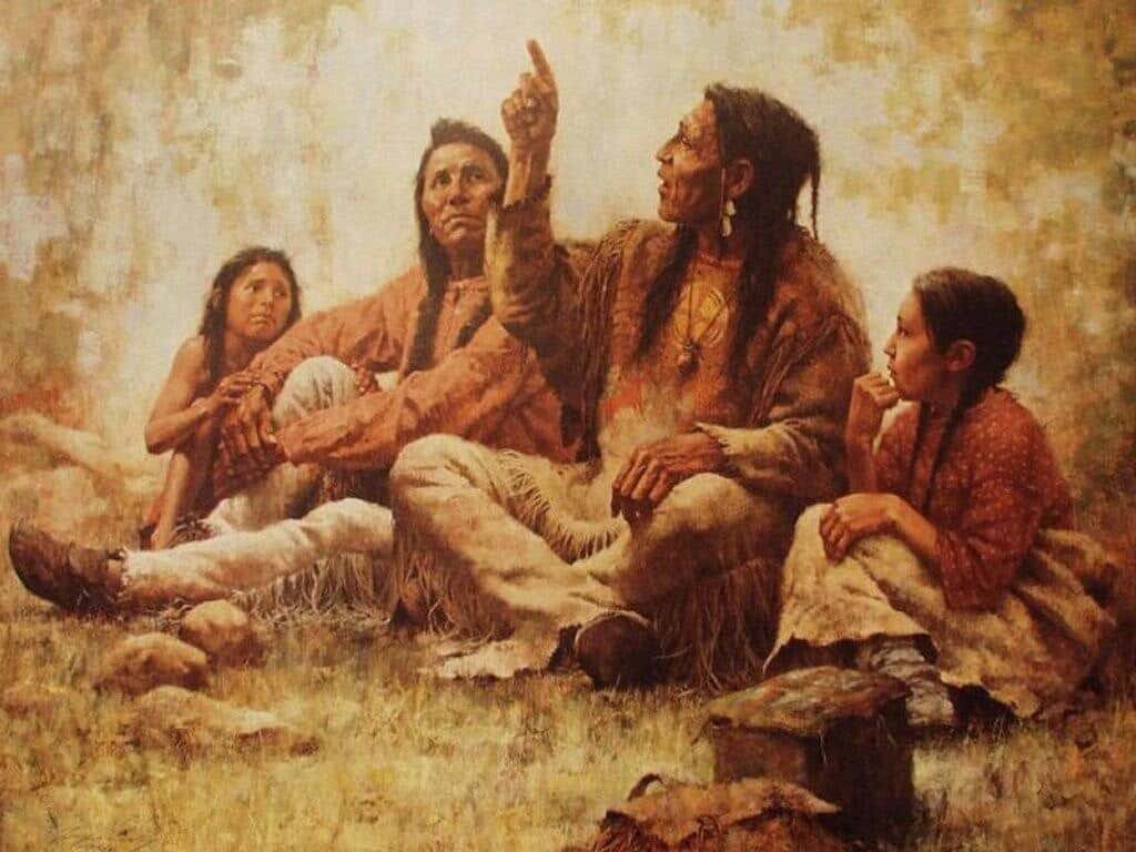 Indios nativos reunidos