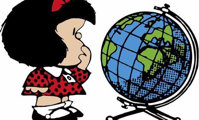 Mafalda pohtii maailmaa.