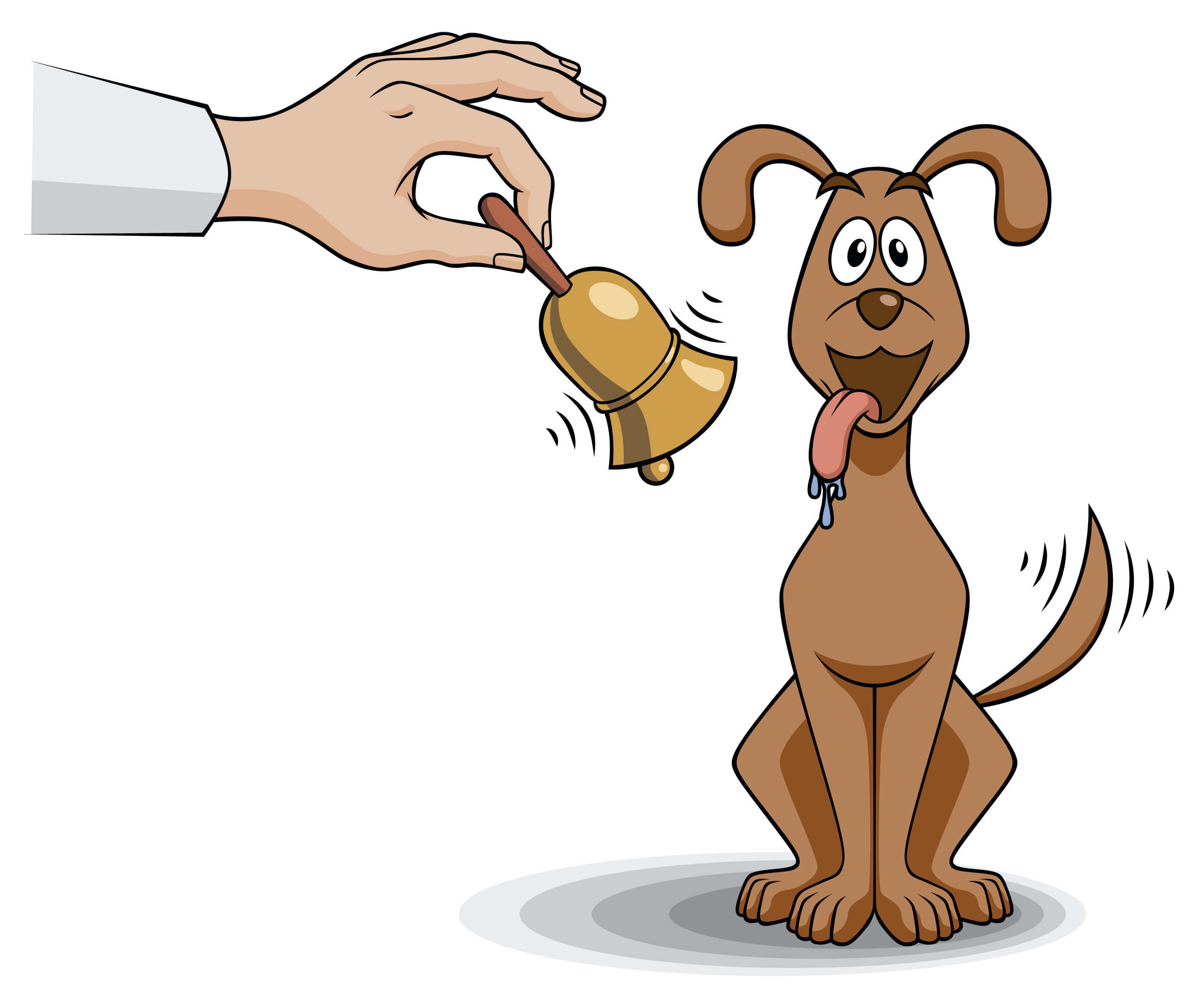 Mano con campana y perro
