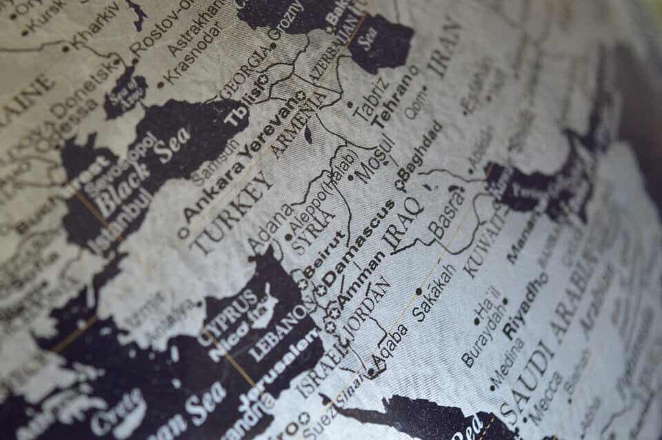 Mapa de Oriente medio