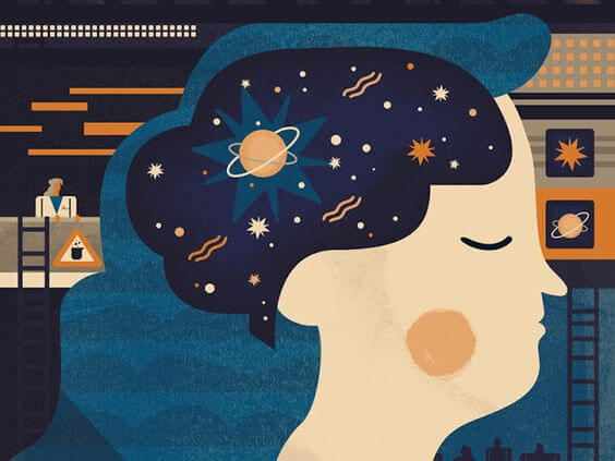 cabeza con universo representando las claves de la asertividad