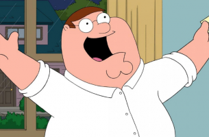 Peter Griffin con ticket en la mano para representar la obesidad en la televisión