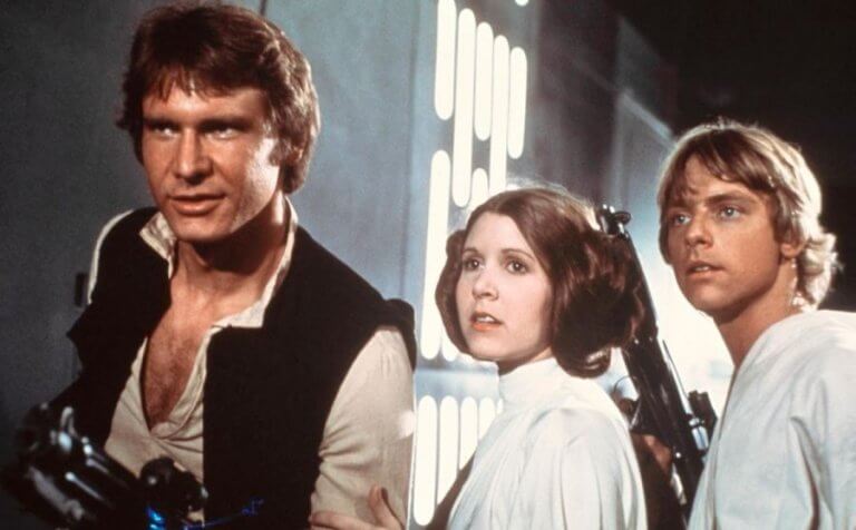 Han Solo, Leia y Luke Skywalker