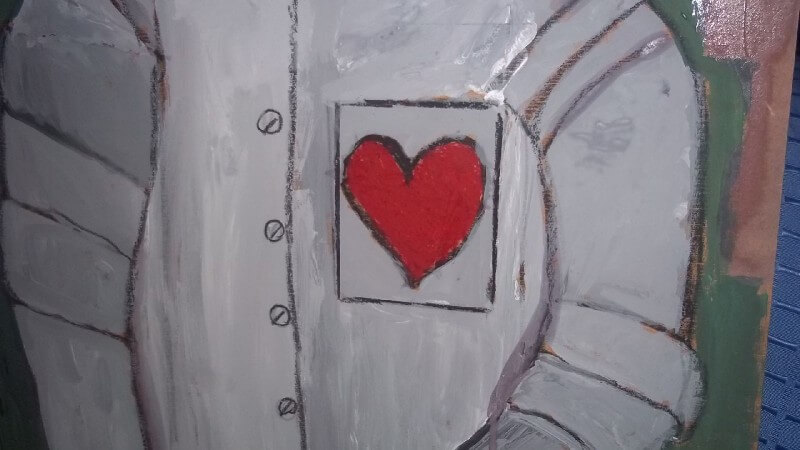 corazón en cuerpo de hojalata representando la carencia afectiva