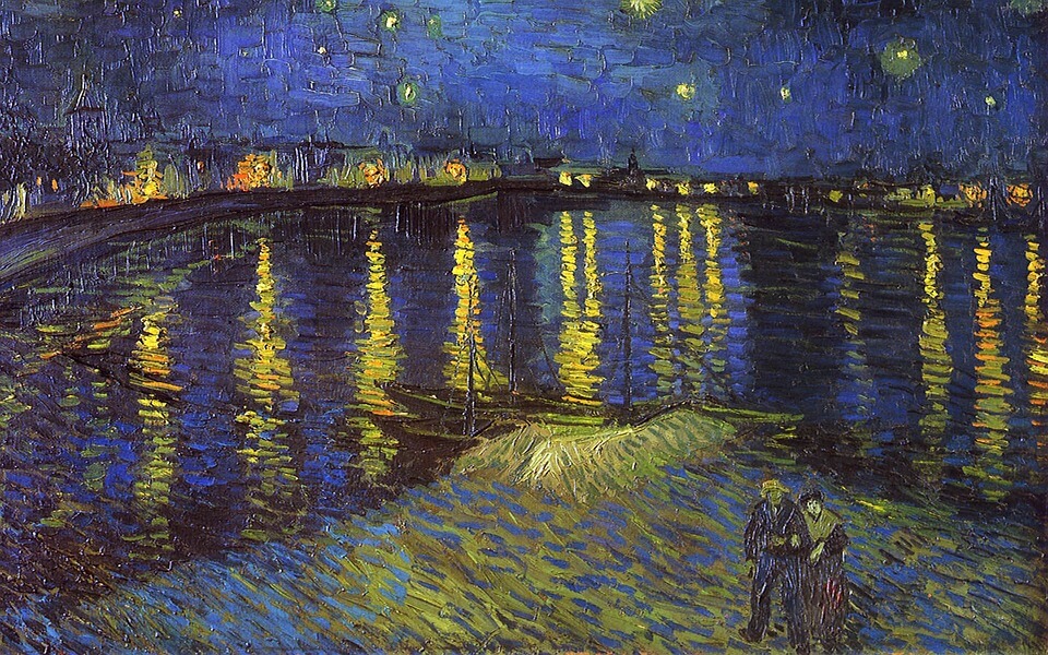 La noche estrellada sobre el Ródano