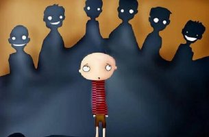 Niño víctima de acoso escolar