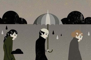 Personas grises para representar los síntomas de depresión