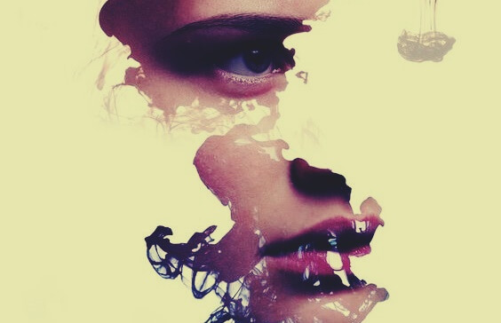 rostro fragmentado representando las frases de Virginia Woolf