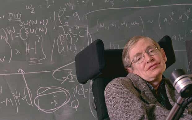 Stephen Hawking undervisar och demonstrerar symtomen på ALS