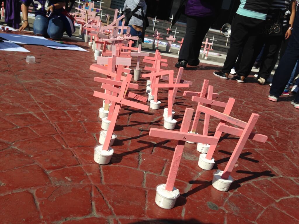 Cruces rosas por feminicidios
