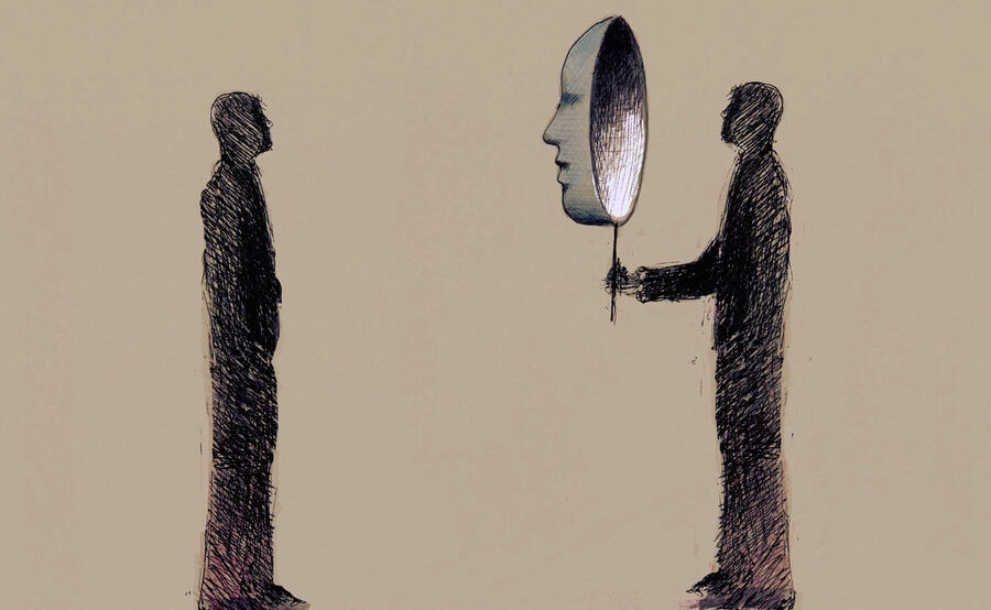 personas con máscara simbolizando la neurobiología del psicópata