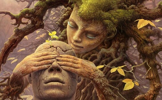mujer árbol representando la eudaimonía