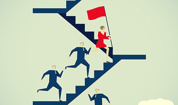 personas acendiendo en escaleras representando el método Kaizen