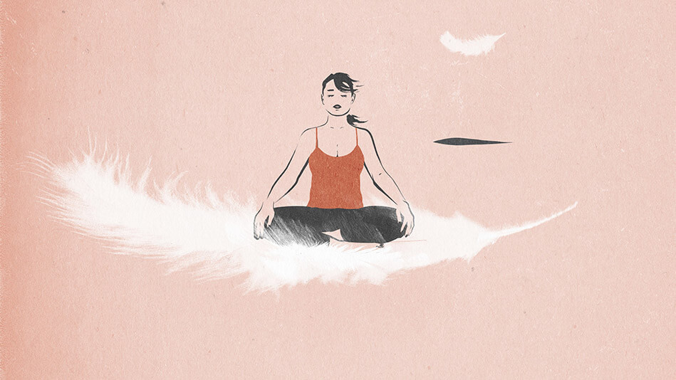 mujer sobre una pluma representando el sal de tu mente