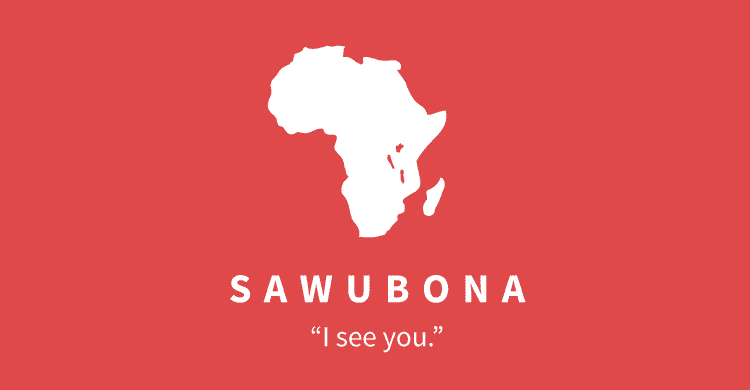 Cartel simbolizando el saludo de sawubona