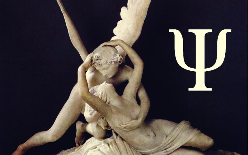 Eros y Psique representando el símbolo de psicología