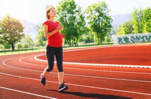 Embarazada practicando running