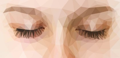 Woman with closed eyes practicing the mindfulness sandwich technique