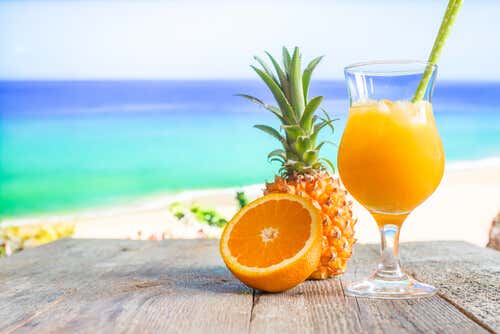 Naranja piña y zumo
