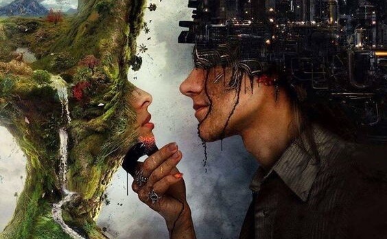 Pareja mirándose simbolizando el estar enamorado de una ilusión