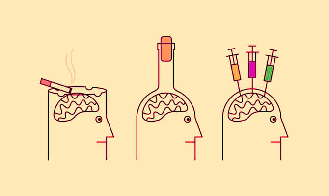 cerebros adictos simbolizando el sistema de recompensa del cerebro