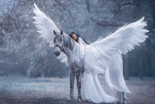 Hada con un unicornio