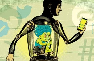 Hombre representando el comportamiento de los trolls