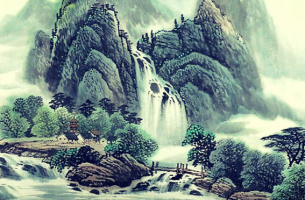 ilustración oriental simbolizando las cualidades del agua según el Tao
