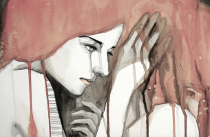Mujer triste pensando que no vale nada