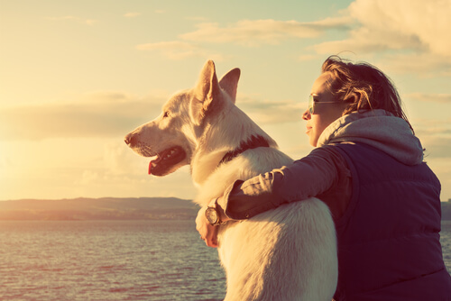 Chica con su perro