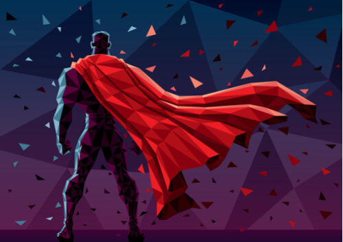 Superman de espaldas