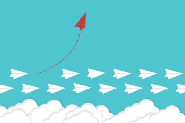 avión rojo ascendiendo simbolizando cómo cambiar un hábito