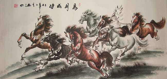 caballos simbolizando fábula china
